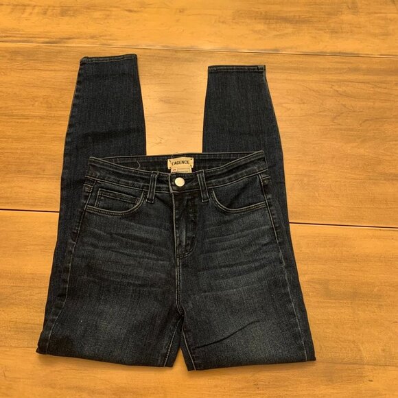 L'AGENCE Margo High Rise Skinny Jeans Dark Wash Size 24 - Picture 2 of 8